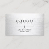 Hair Stylist Elegant Silver Salon Benoeming Afsprakenkaartje (Voorkant)
