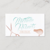 Hair Stylist Elegant Typography Roos Gold Salon Visitekaartje (Voorkant)