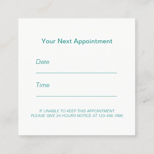 Hair Stylist Elegant Waterverf Salon Appointment Afsprakenkaartje (Achterkant)