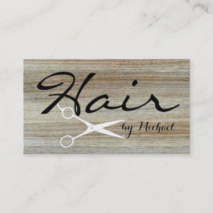 Hair Stylist Elegant Wood Grain Achtergrond #4 Visitekaartje