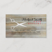 Hair Stylist Elegant Wood Grain Achtergrond #4 Visitekaartje (Achterkant)
