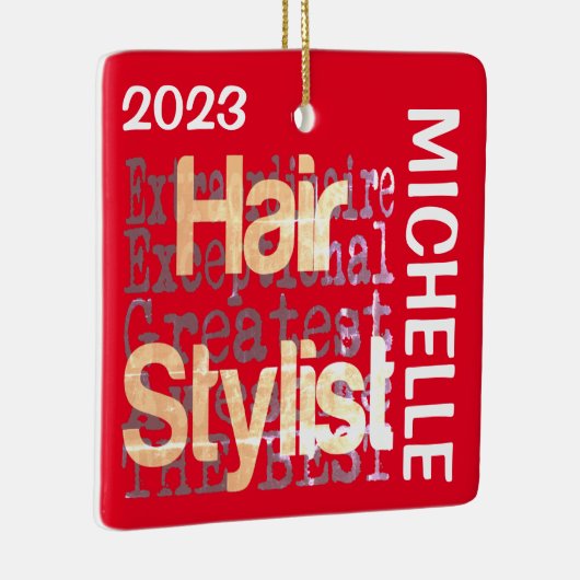 Hair Stylist Extraordinaire CUSTOM Keramisch Ornament (Rechts)