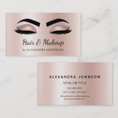 Hair Stylist Eyelash Lashes Glitter Roos Gold Pink Visitekaartje (Voorkant / Achterkant)