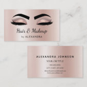 Hair Stylist Eyelash Lashes Glitter Roos Gold Visitekaartje (Voorkant / Achterkant)