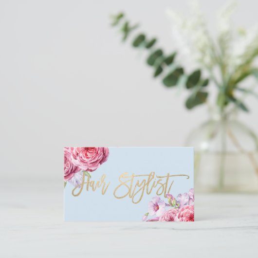 Hair Stylist  Floral Appointment Afsprakenkaartje (Staand voorkant)