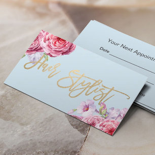 Hair Stylist  Floral Appointment Afsprakenkaartje