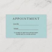 Hair Stylist  Floral Blauwgroen Benoeming Afsprakenkaartje (Achterkant)