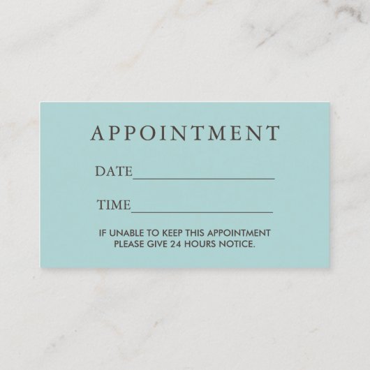 Hair Stylist  Floral Blauwgroen Benoeming Afsprakenkaartje (Achterkant)