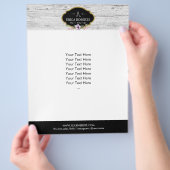 Hair Stylist  Floral Rustic Wood Salon Flyer (Hand)