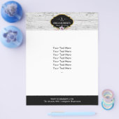 Hair Stylist  Floral Rustic Wood Salon Flyer (Enkel)