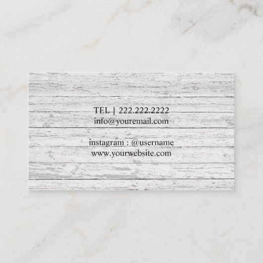 Hair Stylist  Floral Rustic Wood Visitekaartje (Achterkant)