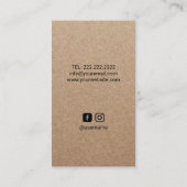 Hair Stylist Floral Scissor Rustic Kraft Visitekaartje (Achterkant)