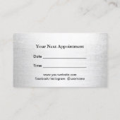 Hair Stylist  Floral Silver Appointment Afsprakenkaartje (Achterkant)