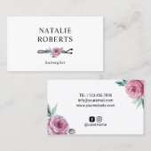 Hair Stylist  Flower Bobby Pin Beauty Salon Visitekaartje (Voorkant / Achterkant)