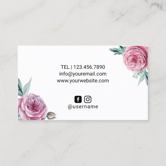 Hair Stylist  Flower Bobby Pin Beauty Salon Visitekaartje (Achterkant)