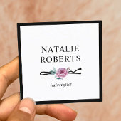 Hair Stylist Flower Bobby Pin Minimalist Lijst Vierkante Visitekaartje