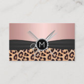 Hair Stylist Folie Roos Gold Monogram Leopard Visitekaartje (Voorkant)