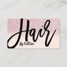 Hair Stylist Girly Pink Glitter Ombre Typografie