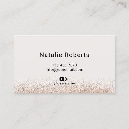 Hair Stylist Glam Gold Glitter Beauty Salon Black Visitekaartje (Achterkant)