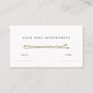 Hair Stylist Glitter Bobby Pin Afsprakenkaartje