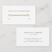 Hair Stylist Glitter Bobby Pin Afsprakenkaartje (Voorkant / Achterkant)