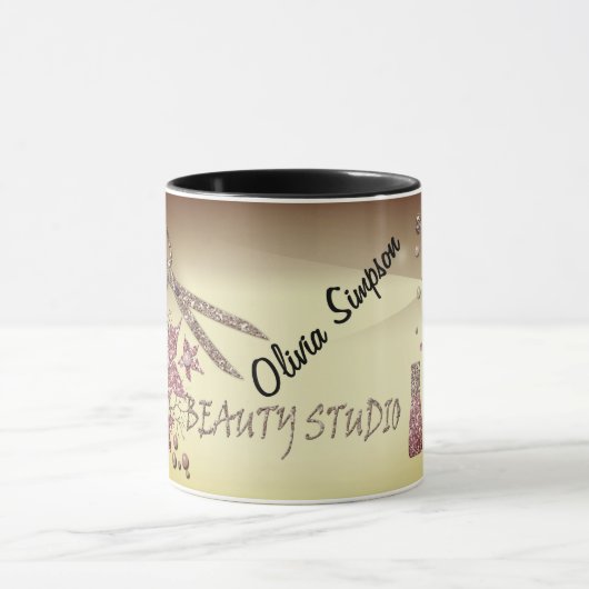 Hair Stylist Glitter Shiny Scissor Flowers Beauty Mok (Midden)