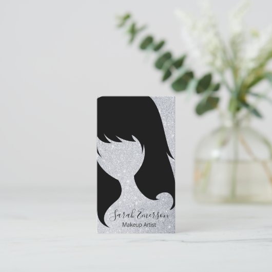 Hair Stylist Glitter Visitekaartje (Staand voorkant)
