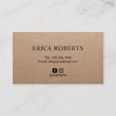 Hair Stylist Gold Brush Stroke Salon Rustic Kraft Visitekaartje (Achterkant)