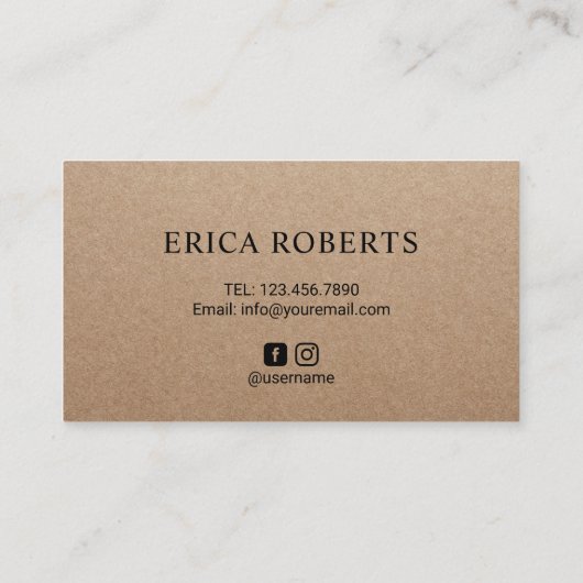 Hair Stylist Gold Brush Stroke Salon Rustic Kraft Visitekaartje (Achterkant)