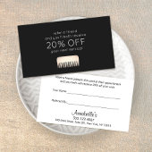 Hair Stylist Gold Comb - klantverwijzing Aanbevelingskaartje