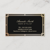 Hair Stylist  Gold Floral Pattern Lux Salon Visitekaartje (Achterkant)