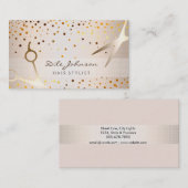 Hair Stylist Gold Glitter Confetti Saloon Visitekaartje (Voorkant / Achterkant)