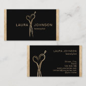 Hair Stylist Gold Glitter Scissors Beauty Salon Visitekaartje (Voorkant / Achterkant)