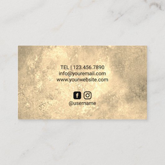 Hair Stylist  Gold Marble Beauty Salon Visitekaartje (Achterkant)