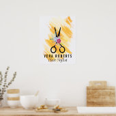 Hair Stylist Gold Scissor & Beauty Salon floral Poster (Keuken)