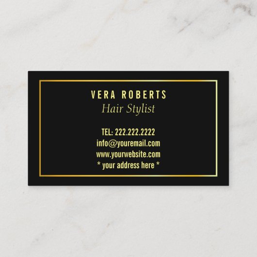 Hair Stylist Gold Scissor & Beauty Salon Visitekaartje (Achterkant)