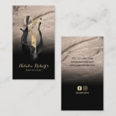 Hair Stylist Gold Scissor Black & Bornze Salon Visitekaartje (Voorkant / Achterkant)