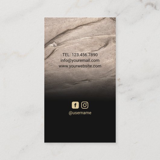 Hair Stylist Gold Scissor Black & Bornze Salon Visitekaartje (Achterkant)