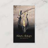 Hair Stylist Gold Scissor Black & Bornze Salon Visitekaartje (Voorkant)