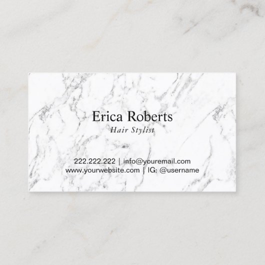 Hair Stylist Gold Scissor Elegant Marble Salon Visitekaartje (Achterkant)