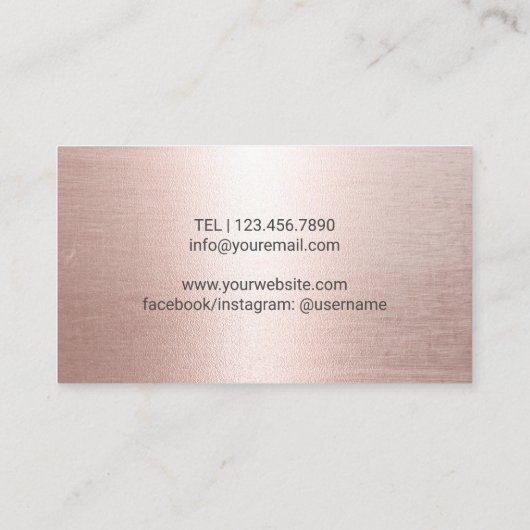 Hair Stylist Gold Scissor & Girl Salon Roos Gold Visitekaartje (Achterkant)