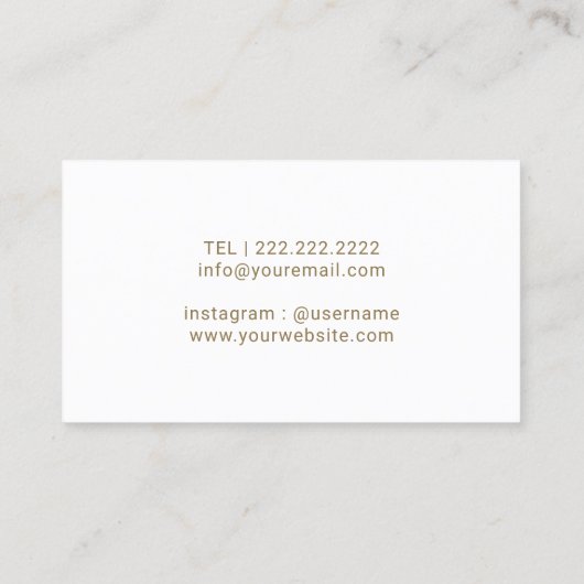 Hair Stylist Gold Scissor Modern Mint Marble Salon Visitekaartje (Achterkant)