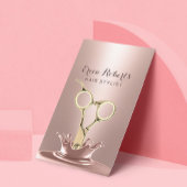 Hair Stylist Gold Scissor Modern Roos Gold Splash Visitekaartje