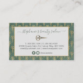 Hair Stylist Gold Scissor Sage Green Visitekaartje (Achterkant)