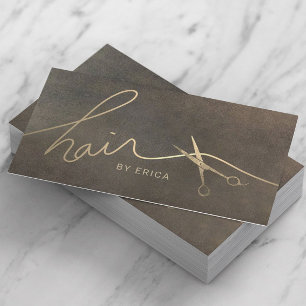 Hair Stylist  Gold Scissor Typografie Visitekaartje