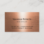 Hair Stylist Gold Scissor Typography Copper Visitekaartje (Achterkant)