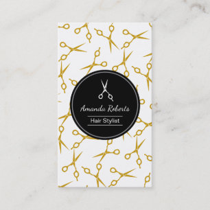 Hair Stylist Gold Scissors Hair Salon Appointment Afsprakenkaartje