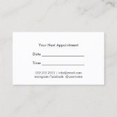 Hair Stylist Gold Script Classy Floral Appointment Afsprakenkaartje (Achterkant)