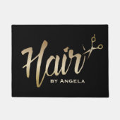 Hair Stylist Gold Script Modern Beauty Salon Deurmat (Voorkant)