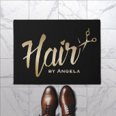 Hair Stylist Gold Script Modern Beauty Salon Deurmat
